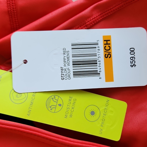 Nautica competition leggings poppy red women's pants size small sport outfit - Picture 12 of 12